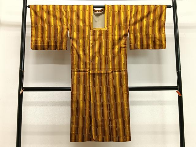 平和屋着物■道行コート 雨コート 単衣 幾何学文様 ロング丈 正絹 逸品 CABB5256ua
