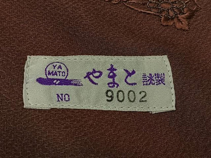 平和屋着物■道行コート　刺繍　扇面花文　暈し染め　やまと誂製　正絹　逸品　CABB5299ua