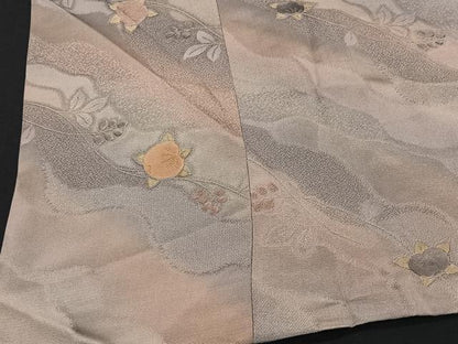 平和屋着物＃道行コート　地紋起こし　道長草花文　暈し染め　正絹　逸品　CABB5378ua