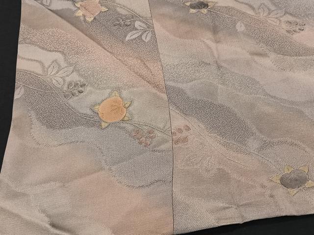 平和屋着物＃道行コート　地紋起こし　道長草花文　暈し染め　正絹　逸品　CABB5378ua