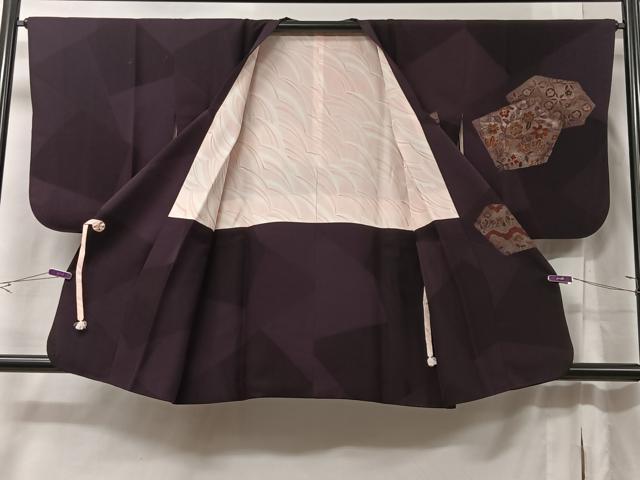 平和屋着物＃道行コート　花鳥文　正絹　逸品　CABB5454ua