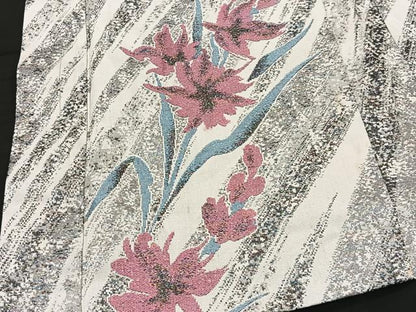平和屋着物＃草花文　金糸　正絹　逸品　CABB5471ua