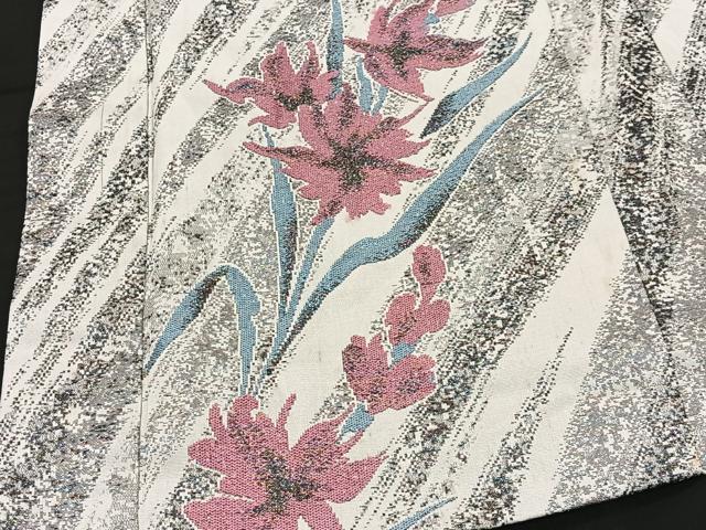 平和屋着物＃草花文　金糸　正絹　逸品　CABB5471ua