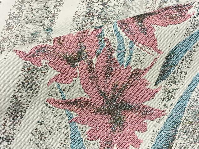 平和屋着物＃草花文　金糸　正絹　逸品　CABB5471ua