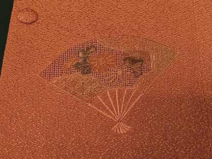 平和屋着物＃中国三大刺繍　スワトウ刺繍　道行コート　扇面花文　正絹　逸品　未使用　CABB5497ua