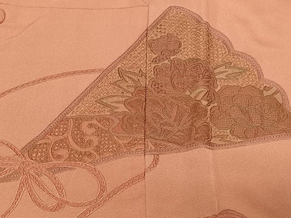 平和屋着物＃中国三大刺繍 スワトウ刺繍 道行コート 扇面花鳥文 正絹 逸品 未使用 CABB5500ua
