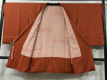 平和屋着物＃道中着 お召地 単衣 更紗花文 正絹 逸品 CABB5591ua