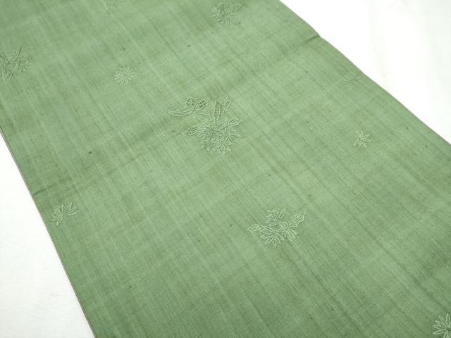 平和屋着物●中国三大刺繍　スワトウ相良刺繍　総刺繍　両方向　両面　全通柄袋帯　紬地　舞花文　正絹　逸品　CABB5615hy 平和屋着物○中国三大刺繍 スワトウ相良刺繍 総刺繍 両方向 両面 全