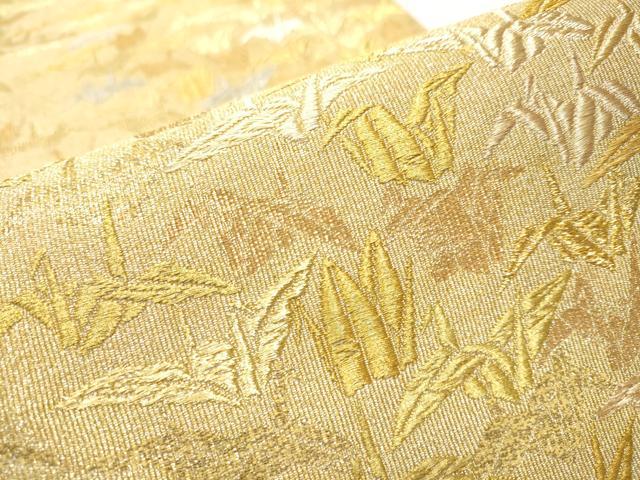 平和屋着物○六通柄袋帯 作家物 奉祝織 百金綴れ 千羽鶴