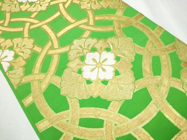 平和屋着物●西陣　川島織物　六通柄　本袋帯　吉祥花文　金糸　正絹　逸品　CABB5620hy