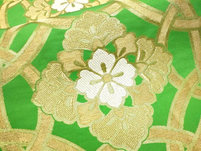 平和屋着物●西陣　川島織物　六通柄　本袋帯　吉祥花文　金糸　正絹　逸品　CABB5620hy