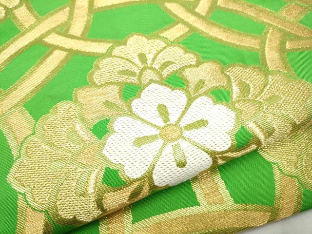平和屋着物●西陣　川島織物　六通柄　本袋帯　吉祥花文　金糸　正絹　逸品　CABB5620hy