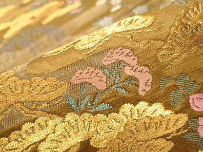 平和屋着物●ファッションデザイナー　HIROKO KOSHINO　コシノヒロコ　六通柄袋帯　唐織　花鳥文　正絹　逸品　CABB5622hy