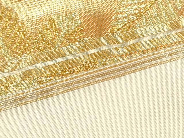 平和屋着物●西陣　川島織物　六通柄　本袋帯　色紙重ね草花文　金糸　正絹　逸品　CABB5623hy 平和屋着物○西陣 川島織物 六通柄 本袋帯 色紙重ね草花文