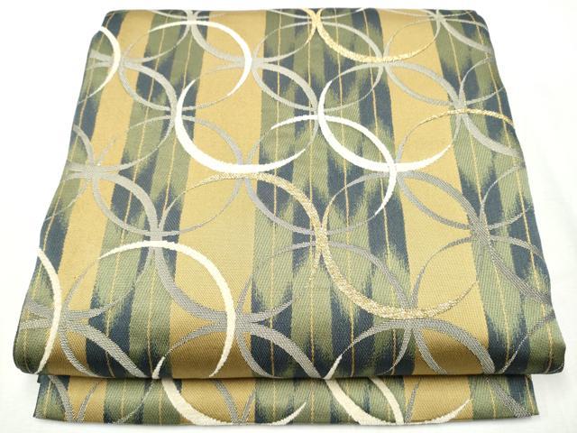 平和屋着物●両面　六通柄袋帯　モール　七宝文　金糸　正絹　逸品　未使用　CABB5625hy 平和屋着物○両面 六通柄袋帯 モール 七宝文 金糸 正絹 逸品 未