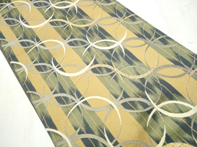 平和屋着物●両面　六通柄袋帯　モール　七宝文　金糸　正絹　逸品　未使用　CABB5625hy 平和屋着物○両面 六通柄袋帯 モール 七宝文 金糸 正絹 逸品 未