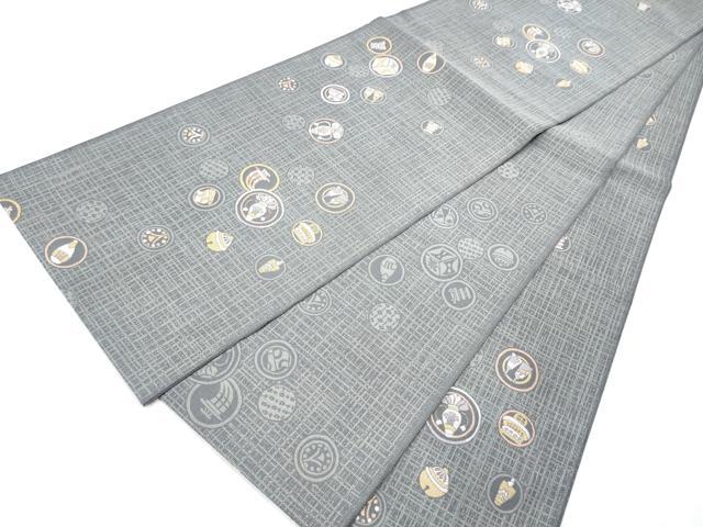 平和屋着物○太鼓柄袋帯 吉祥丸文 金糸 正絹 逸品 CABB5627hy