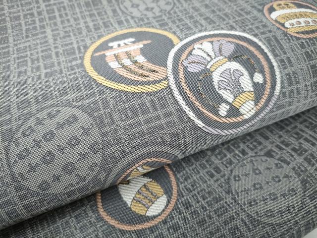 平和屋着物●太鼓柄袋帯　吉祥丸文　金糸　正絹　逸品　CABB5627hy 平和屋着物○太鼓柄袋帯 吉祥丸文 金糸 正絹 逸品 CABB5627hy