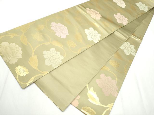 平和屋着物●西陣織　陰山織物謹製　箔屋清兵衛　六通柄袋帯　蔦唐草文　金糸　正絹　逸品　未使用　CABB5635hy 平和屋着物○西陣織 陰山織物謹製 箔屋清兵衛 六通柄袋帯