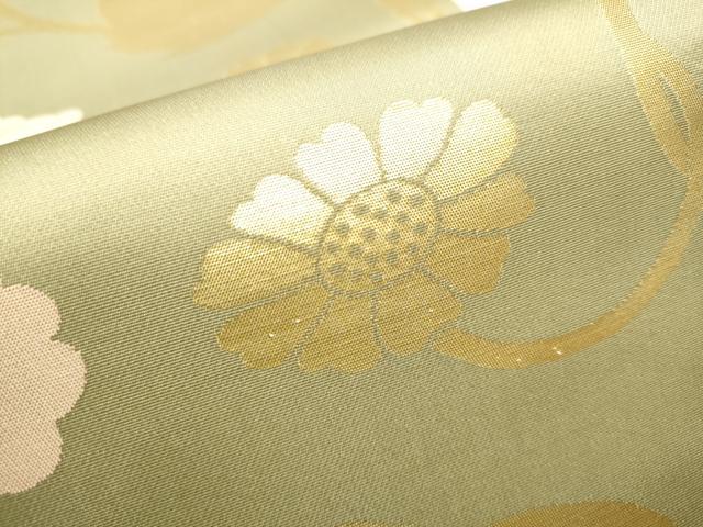 平和屋着物●西陣織　陰山織物謹製　箔屋清兵衛　六通柄袋帯　蔦唐草文　金糸　正絹　逸品　未使用　CABB5635hy 平和屋着物○西陣織 陰山織物謹製 箔屋清兵衛 六通柄袋帯