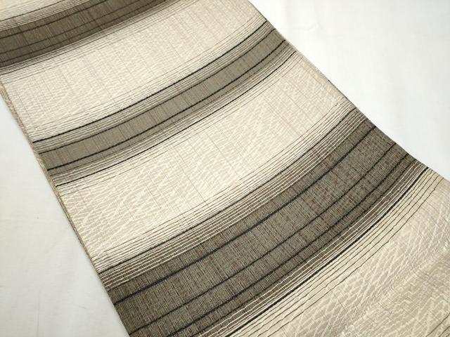 平和屋着物○両面 全通柄袋帯 流線文 金糸 正絹 逸品 未