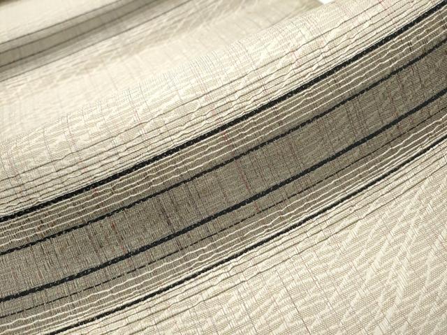 平和屋着物○両面 全通柄袋帯 流線文 金糸 正絹 逸品 未