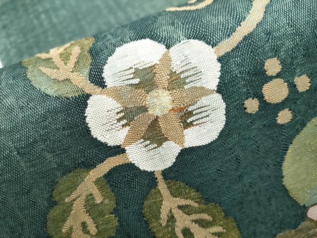 平和屋着物▽スリーシーズン 春夏秋 太鼓柄袋帯 すくい織 陶器花文 金銀糸 正絹 逸品 未使用 CABB5667hy
