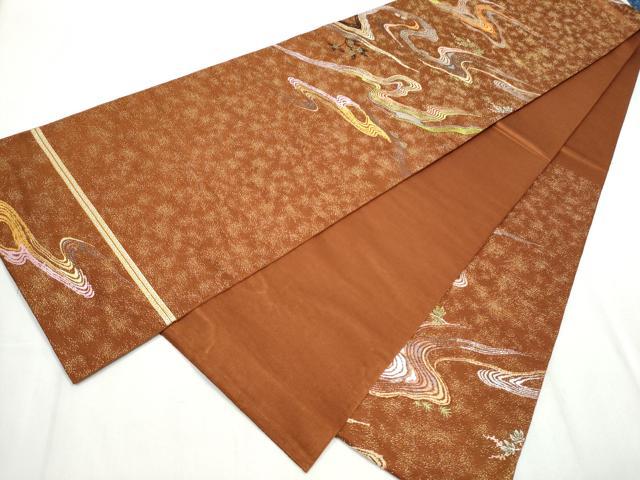 【龍村美術織物】龍村製　扇面鳳凰華文　金銀糸　黒　正絹　#870 龍村美術織物】龍村製 扇面鳳凰華文 金銀糸 黒 正絹 #870 龍村美術織物】