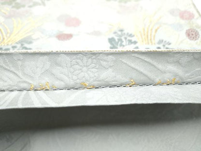 平和屋着物●六通柄袋帯　唐織　草花文　金糸　正絹　逸品　CABG6115hy