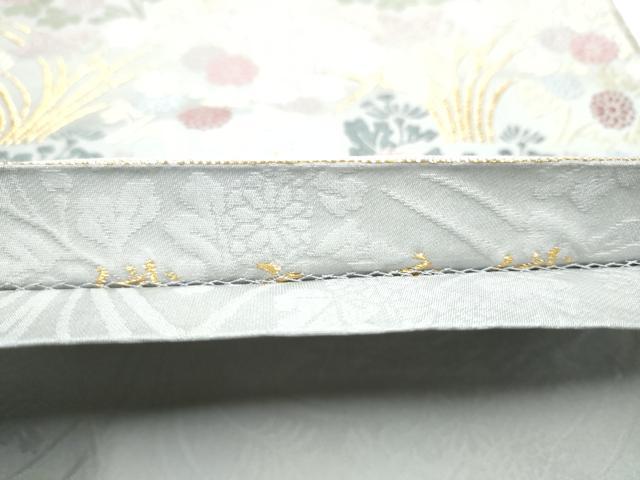 平和屋着物●六通柄袋帯　唐織　草花文　金糸　正絹　逸品　CABG6115hy