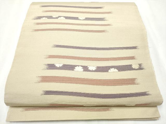 平和屋着物●六通柄袋帯 雪輪霞文 正絹 逸品 CABB5731hy