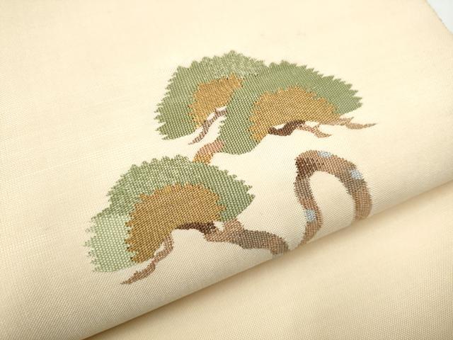 平和屋着物●太鼓柄袋帯　作家物　枝松葉文　正絹　逸品　CABB5733hy