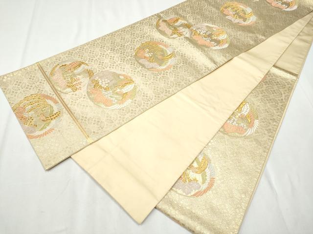 平和屋着物●西陣の名門 本家加納 六通柄袋帯 唐織 鳳凰花毬文 金糸 正絹 逸品 CABB5734hy