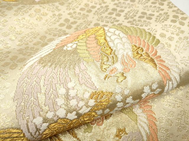 平和屋着物●西陣の名門 本家加納 六通柄袋帯 唐織 鳳凰花毬文 金糸 正絹 逸品 CABB5734hy