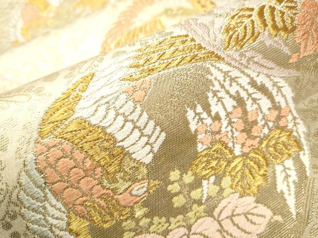 平和屋着物●西陣の名門 本家加納 六通柄袋帯 唐織 鳳凰花毬文 金糸 正絹 逸品 CABB5734hy
