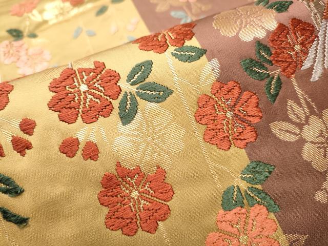 平和屋着物▽六通柄袋帯 鳳凰花文 金糸 正絹 逸品 DAAX3615az 平和