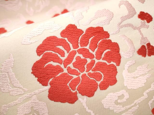 平和屋着物●俵屋　人間国宝　喜多川平朗  有職織物　九寸名古屋帯　唐織　花唐草文　正絹　逸品　CABB5743hy