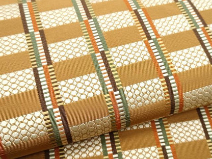 平和屋着物●伝統工芸士 山北光雄 本場筑前博多織 八寸名古屋帯 草木染 段織変風通 正絹 逸品 CABB5745hy