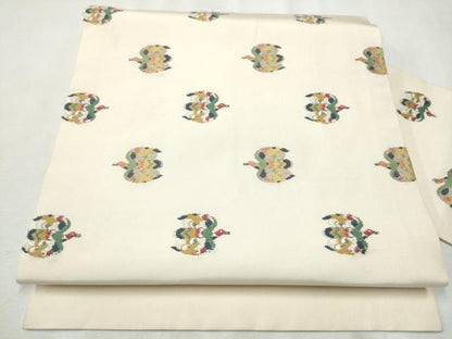 平和屋着物●九寸名古屋帯　飛鳥文　金糸　正絹　逸品　CABB5746hy
