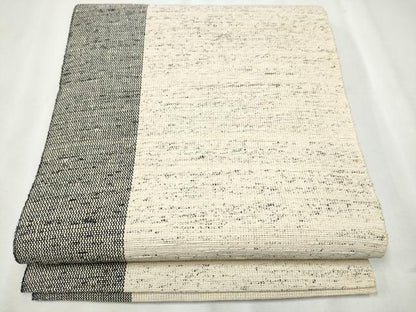 平和屋着物●九寸名古屋帯　玉虫正直作　手織の里　古代双紙布　霞文　証紙付き　正絹　逸品　CABB5747hy
