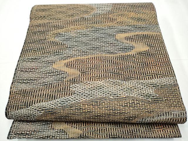 証紙あり　正絹　全通袋帯　『草木染　手織り工房　小森　久』なみなみNo2579 証紙あり 正絹 全通袋帯 『草木染 手織り工房 小森 久』なみなみNo2579