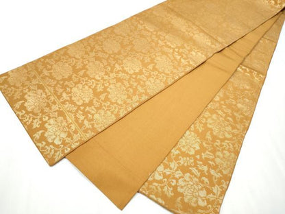 平和屋着物●全通柄 本袋帯 花唐草文 金糸 正絹 逸品 CABB5776hy