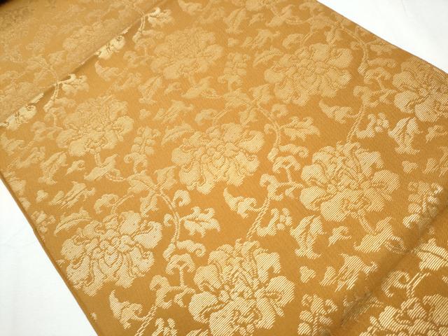 平和屋着物●全通柄 本袋帯 花唐草文 金糸 正絹 逸品 CABB5776hy