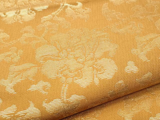 平和屋着物●全通柄 本袋帯 花唐草文 金糸 正絹 逸品 CABB5776hy