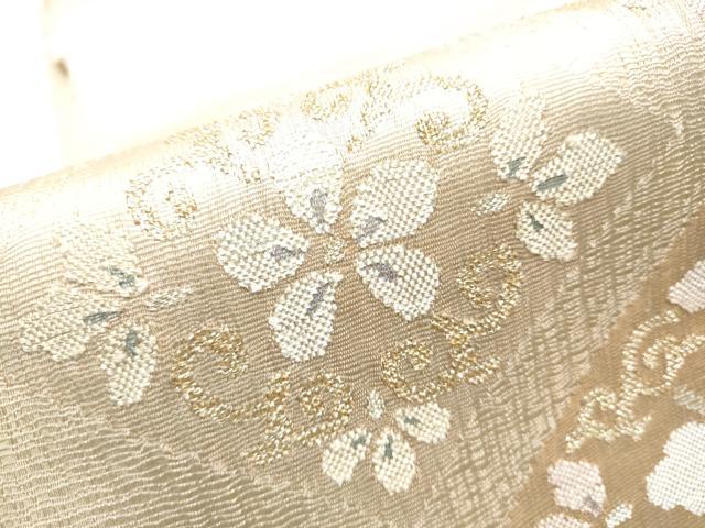 平和屋着物▽太鼓柄袋帯 スリーシーズン 春夏秋 すくい織 菱花文 金糸 正絹 逸品 CABB5789hy