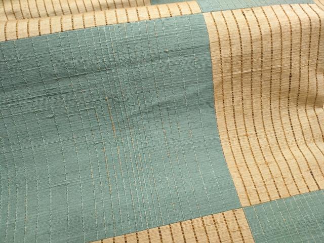 平和屋着物●九寸名古屋帯　紬地　間道　正絹　逸品　CABB5810hy