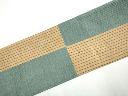 平和屋着物●九寸名古屋帯　紬地　間道　正絹　逸品　CABB5810hy