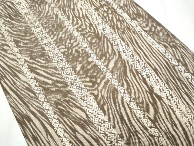 平和屋着物●本場筑前博多織 八寸名古屋帯 杢目文様 献上 正絹 逸品 CABB5819hy