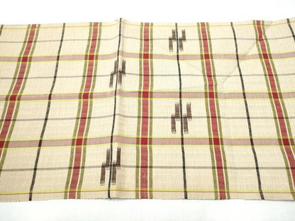 平和屋着物●八寸名古屋帯 紬地 幾何学文様 正絹 逸品 CABB5837hy
