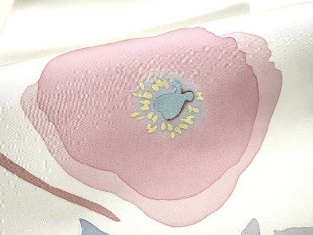 作家物　高久空木　ろうけつ染　塩瀬　名古屋帯　椿？　花　着物　袷　単衣 作家物 高久空木 ろうけつ染 塩瀬 名古屋帯 椿？ 花 着物 袷 単